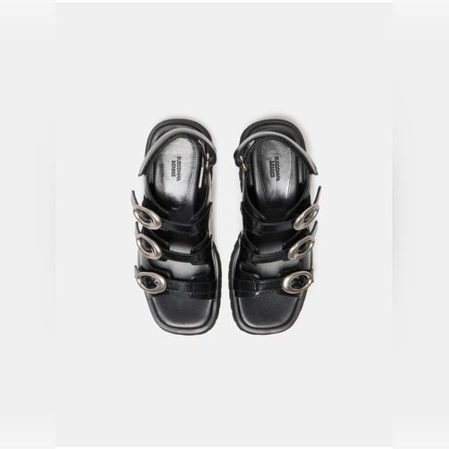 SUECOMMA BONNIE ◆Stud platform sandal(black) SALE SUE COMMA BONNIE Platform Wedge Strap Black White