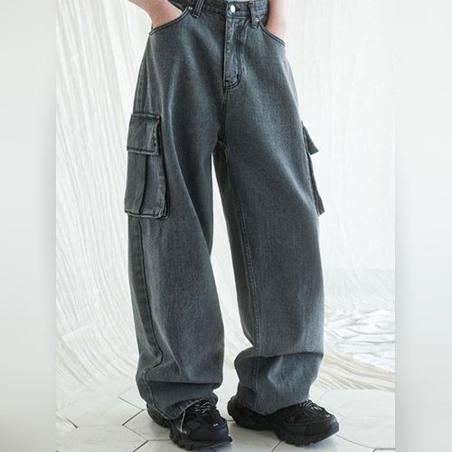 AVANDRESS ■ S Dyed Cargo Denim Pants - 2COL AVANDRESS Cargo Pants | Modalova