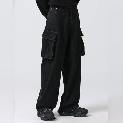 [AVANDRESS] real wide cargo pants★デニム AVANDRESS☆韓国☆人気☆男女兼用☆ real wide cargo pants 2色