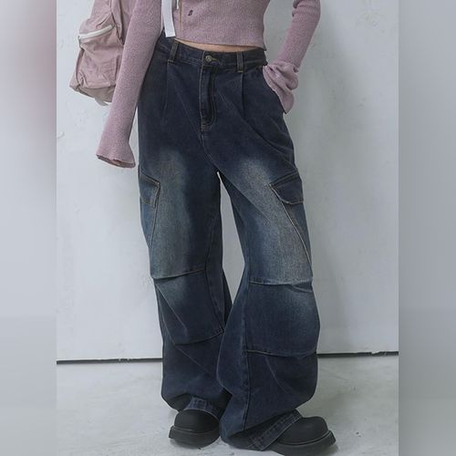 [AVANDRESS] real wide cargo pants★デニム AVANDRESS☆韓国☆人気☆男女兼用☆ real wide cargo pants 2色