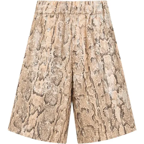 ショートパンツ DRIES VAN NOTEN Women Shorts  Burmudas 92150 2510109211149 Linen-blend jacquard Bermuda shorts in green - Dries Van