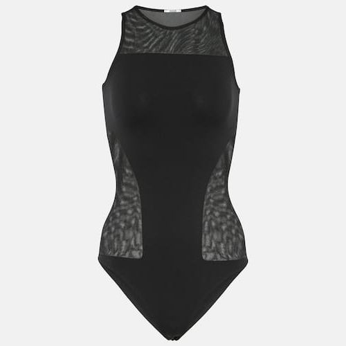 Wolford Flower Lace String Bodysuit in Black