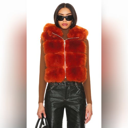 Adrienne landau rabbit fur vest store